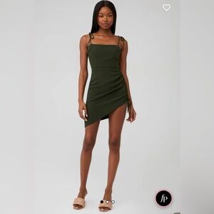 Amanda Uprichard Green Asymmetrical Bodycon Dress Size Medium